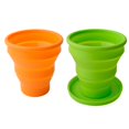 thumbnail image 1 of Vaso de agua plegable de silicona suave con tapa retráctil Mini cinturón portátil para turistas, hoteles, vasos de agua de silicona para exteriores, 1 of 3