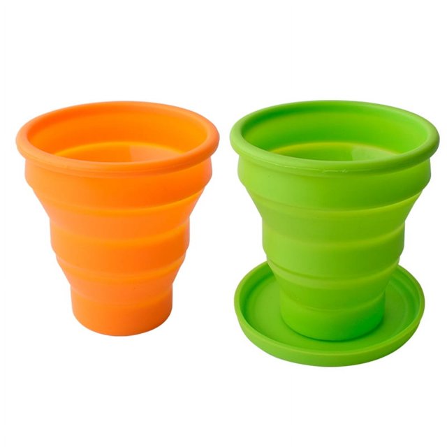 Vaso de agua plegable de silicona suave con tapa retráctil Mini cinturón portátil para turistas, hoteles, vasos de agua de silicona para exteriores