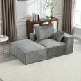 thumbnail image 3 of 2 Seater Modular Sofa Couch, Soft Chenille Cloud Chaise Lounge Sofa with Pillows, Comfy Lounge Chair Indoor, Oversized Reclining Sofa, Fluffy Couch, Gray, 3 of 7