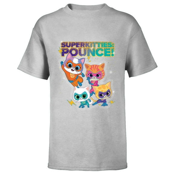 Disney Junior SuperKitties Pounce! Full Team - Short Sleeve T-Shirt for Kids - Customized-Athletic Heather