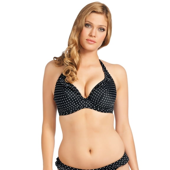 Freya Swimwear Pier Underwire Banded Halter Bikini Top Black 3019 28DD