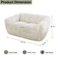 thumbnail image 3 of Fnkosi 65" Bean Bag Chair for Adults, Ultra Soft Loveseat Mini Sofa Couch, Faux Fur Lazy Couches for Living Room, Bedroom, Beige, 3 of 9