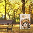 thumbnail image 4 of Hello Fall Cat Small Decorative Garden Flag, Autumn Kitty Kitten Yard Lawn Outside Decor, Thanksgiving Seasonal Pumpkin Leaves Flower Floral Outdoor Home Decoration Double Sided 12 x 18, 4 of 5