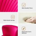 thumbnail image 6 of Velvet Accent Chair Upholstered Armless Side Chair Gold Leg Home Living Room Adult Fushia, 6 of 11