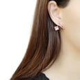 thumbnail image 2 of DA377 - High polished (no plating) Stainless Steel Earrings with Top Grade Crystal  in Light Rose, 2 of 2