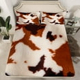 thumbnail image 2 of jejeloiu Cattle Hide Twin Sheet Sets,Country Farm Animal Twin Fitted Sheet,Farmhouse Cowhide Flat Sheet For Child,Super Cozy Room Decor,3pcs, 2 of 7