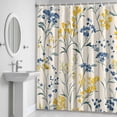 thumbnail image 5 of Gypsophila Flowers Shower Curtain for Bathroom Decor, Spring Yellow Blue Floral Modern Style Waterproof Fabric Shower Curtain, 72"x72" Set with 12 Hooks, 5 of 9