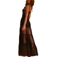 thumbnail image 4 of Coduop Women Sleeveless Sheer Mesh Cami Dress,Ruffle Patchwork Long Corset Dresses Party Clubwear, 4 of 6