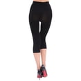 thumbnail image 5 of Women's High Waist Seamless Stretchy Spandex Yoga Pants Opaque Capri Leggings Jegging Black Size S-3XL, 5 of 6