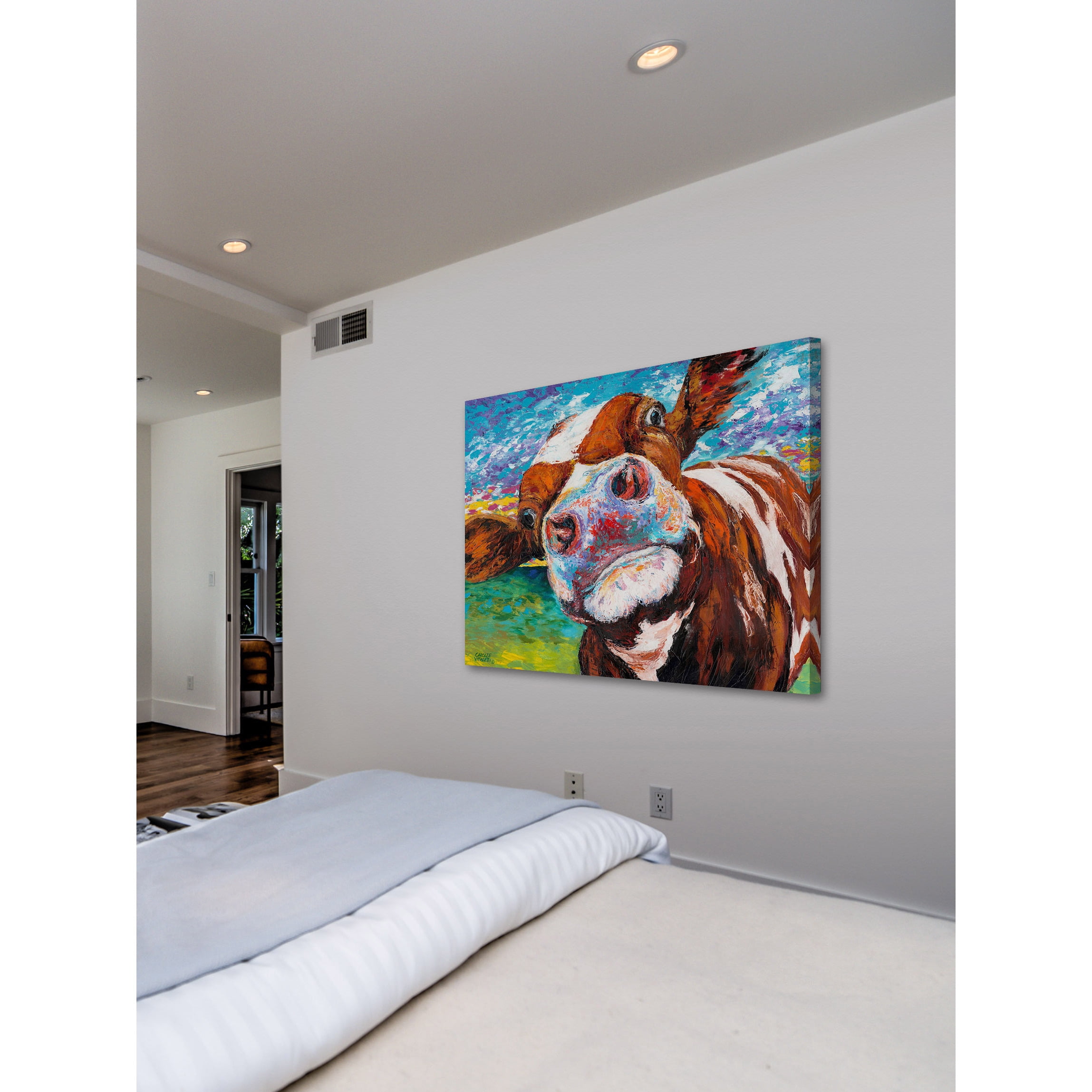 Marmont Hill Curious Cow I Canvas Wall Art