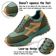 thumbnail image 5 of Knivor Lace Up Retro Fashion Sneakers for Women Color Block Low Top Casual Sneakers Non Slip Platform Sole Lightweight Flat Everyday Casual Shoes, 5 of 9