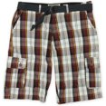 thumbnail image 1 of Ecko Unltd Pantalones cortos de Carga informales a cuadros con cinturón frontal plano Rojo 42, 1 of 2