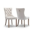 VICBARLEY Linen Dining Chair Set of 2 Upholstered Tufted Dining Room