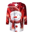 thumbnail image 4 of Christmas Tops for Women 2026 Cute Christmas Snowman 3/4 Length Sleeve Funny Plus Size Fall Xmas Tunic T Shirt, 4 of 5