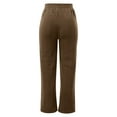 thumbnail image 5 of Women High Waist Casual Wide Leg Long Pants Trousers Stretch Twill Pants With Pocket Thin Capris Pants For Women, 5 of 7