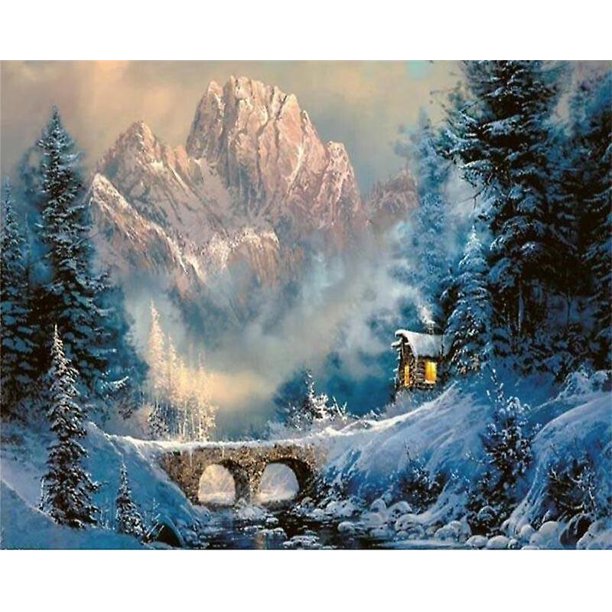 30x40cm Juego De Pintura De Arte De Diamantes 5D Para Niños Adultos - Escena De Nieve Del Glaciar, Manualidades De Bordado De Diamantes Completos, Lienzo De Diamantes De Imitación De Cristal Pai