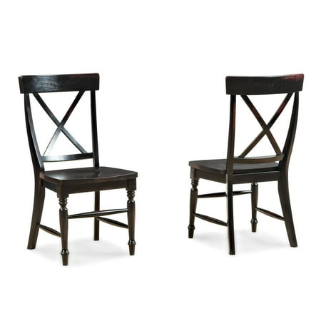 2 Black Dining Chairs - Imagio Home Roanoke X-Back Dining Side Chairs, Set of 2, Rubbed Black