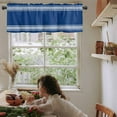 thumbnail image 5 of Valances for Windows White Stripes Geometric Blue Background Valance Rod Pocket Window Treatments Curtains for Kitchen Small Windows Living Room Bedroom Bathroom, 42"x12", 5 of 7