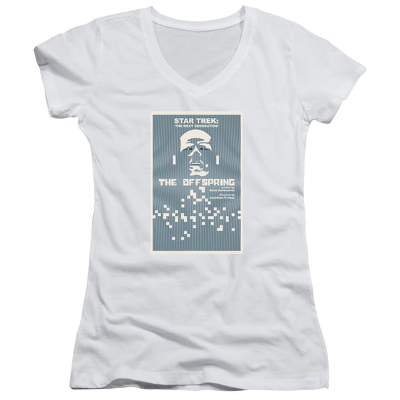 Star Trek Tng Season 3 Episode 16 Junior Women's V-Neck T-Shirt White