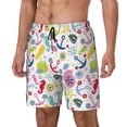 thumbnail image 2 of Uemuo Undersea Seahorse Pattern Mens Swim Trunks Quick Dry Board Shorts with Mesh Lining, Stretch Beach Shorts Quick Dry No-Chafing Board Shorts-, 2 of 9