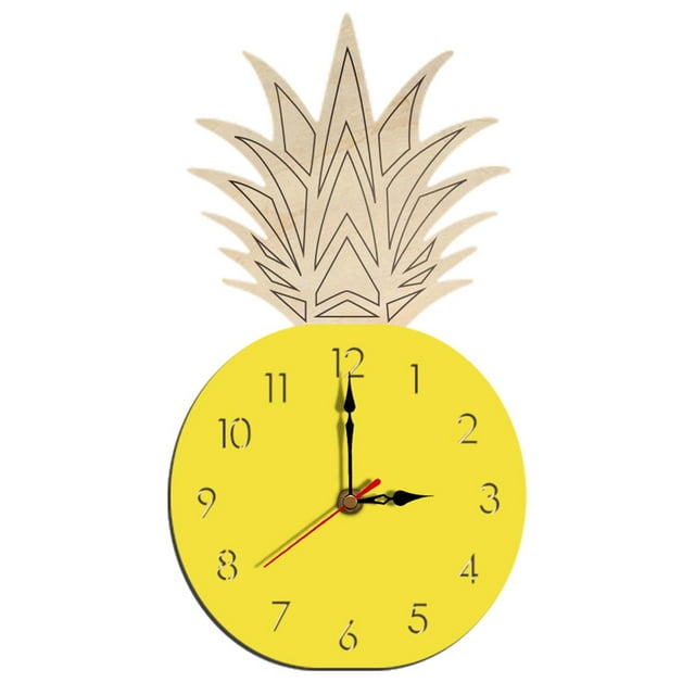 Wall Clock Fashion Cute Pineapple Shape Decorative Hanging Clock Wall Decoration