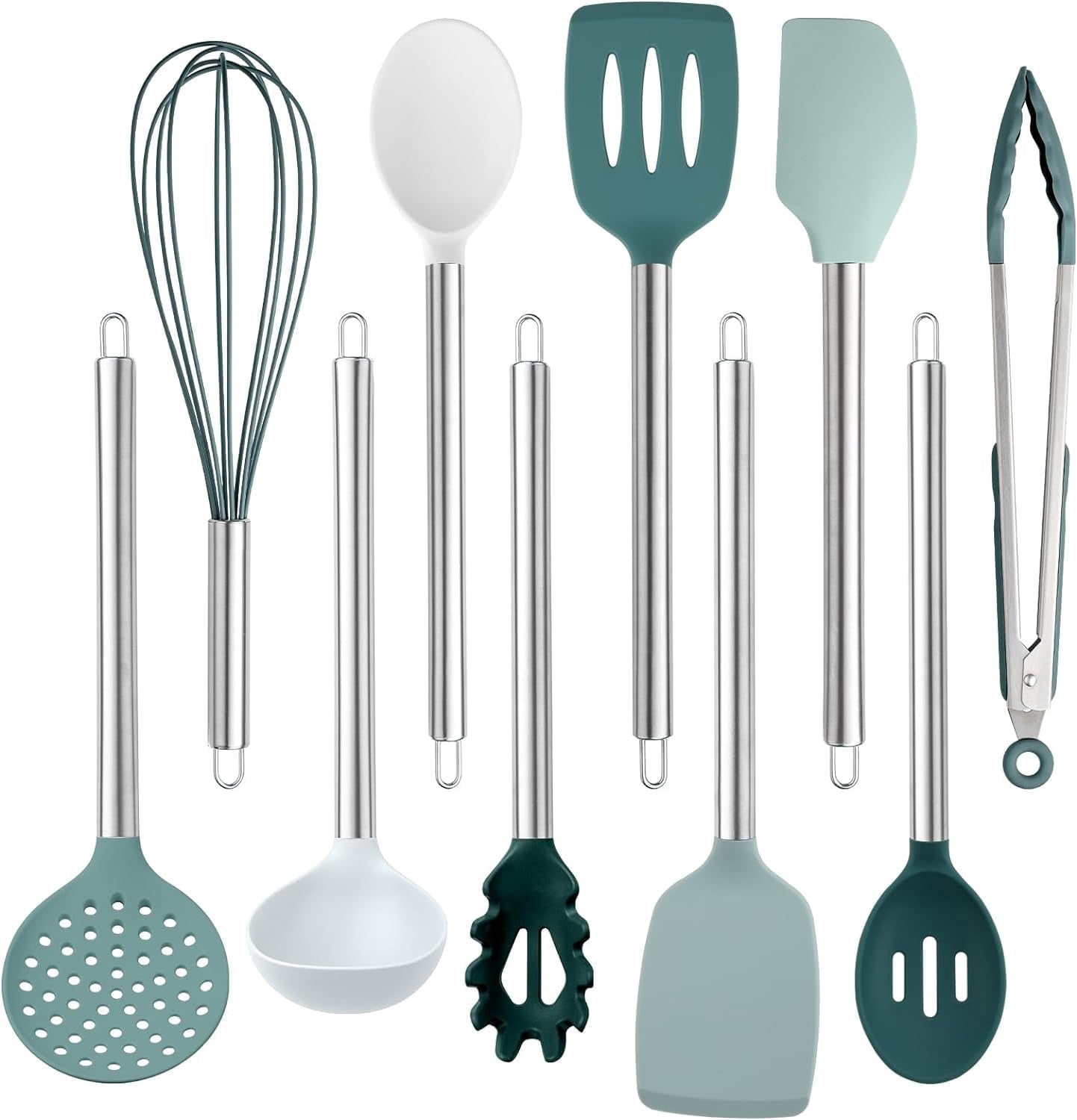 Cook With Color 10-Piece Silicone Kitchen Utensil Set, Teal