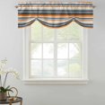 thumbnail image 2 of Tie Up Valance Curtain for Kitchen, Orange Blue Stripes Lines Rod Pocket Short Curtains Adjustable Tie-Up Shade Valances, Window Treatment for Bathroom Living Room Bedroom, 2 of 9