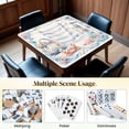 thumbnail image 6 of Mahjong Mat 31.5" x 31.5" Mahjong Beach Theme Seashells Crabs Coastal Elements Non-Slip Noise Reduction Mahjong Tiles Table Cover for Dominoes Poker Card Board and Tile Games, 6 of 6