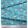 thumbnail image 3 of Soimoi Rayon Fabric Dot,Cloud & Bird Cartoon Print Sewing Fabric Yard 56 Inch Wide, 3 of 3