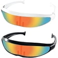 thumbnail image 3 of 2 piece set 2pcs gafas de sol futuristas, gafas espaciales, juego de gafas alienígenas, gafas de fiesta, gafas divertidas, 3 of 5