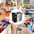 thumbnail image 5 of Torio Collapsible Laundry Basket, 3-Compartment Freestanding Clothes Hamper with Reinforced Handles, Large Capacity Waterproof for Bedroom College Dorm, 5 of 7