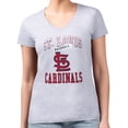 thumbnail image 4 of Women's G-III 4Her by Carl Banks Heather Gray St. Louis Cardinals Super-Slim Fit Lightweight Team Logo Graphic V-Neck, 4 of 5
