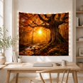 thumbnail image 5 of Sunlit Ancient Tree in Autumn Forest Stream, Serene Digital Art for Nature Lovers, Scenic Forest Art, Thanksgiving Gift, Tapestry Wall Hanging for Living Room and Bedroom, 5 of 7