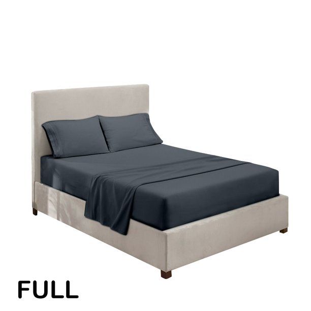 Juego de ropa de cama para el hogar Sábana de cama Funda de colchón Funda de almohada Juego de ropa de cama de poliéster de color sólido, Gris oscuro, Completo, 4pcs / set Eigraketly HA6267-13B
