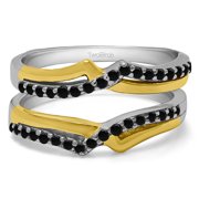 Criss Cross Ring Guard Enhancer in Sterling Silver (0.34ctw)