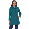 thumbnail image 3 of INSPIRE CHIC Manteau Femme Col à Revers Simple Boutonnage Mi-Long Bleu Vert G, 3 of 5