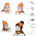 thumbnail image 6 of ZOELNIC Unisex Winter Heated Beanie Hat Scarf Set, USB Winter Charging Thermal Hats Cap for Outdoor Warm Gift for Men Women, Beige, 6 of 10