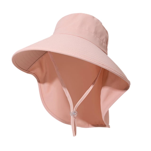 LIUZHIPENG Chapeau de Soleil à Grand Bord avec Trou pour Queue de Cheval à Rabat de Cou, Chapeau Seau Pliable UPF 50+ pour Femmes Pêche Randonnée Camping V6A7