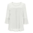 thumbnail image 4 of POROPL Sequin Tops for Women 3/4 Sleeve Sparkly Dressy Ruffle Blouses Party Evening Shirts White, 4 of 9