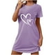 thumbnail image 2 of Camisón corto de poliéster para mujer, talla grande, estampado de San Valentín, cuello redondo, manga corta, 2 of 4