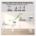 thumbnail image 5 of 62.9" Electric L Shaped Standing Desk ,Adjustable Height Corner Desk with Monitor Shelf, Sit Stand Table for Home Office Computer Workstations,Splice Board,White, 5 of 8