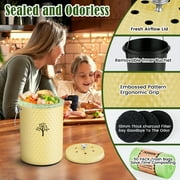 Countertop Compost Bin Kitchen,Odor Resistant Indoor Compost Bin with Lid and Compost Bags,Compost Bucket Composter Container for Food Waste,Yellow