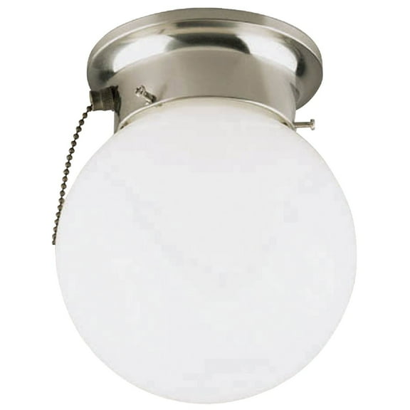 Westinghouse Lighting Flush Mount Ceiling Light with Pull Chain - Brushed Nickel, 6 In.