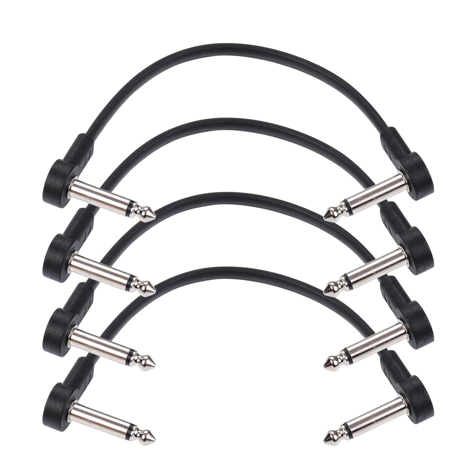 楽器、器材 ギター、ベース用パーツ、アクセサリー Ggiant AC-8 Guitar Effect Pedal Flat Patch Cables 6 Inch Length with 1/4  Inch Right Angle Connectors Patch Cable Kit 4 Packs