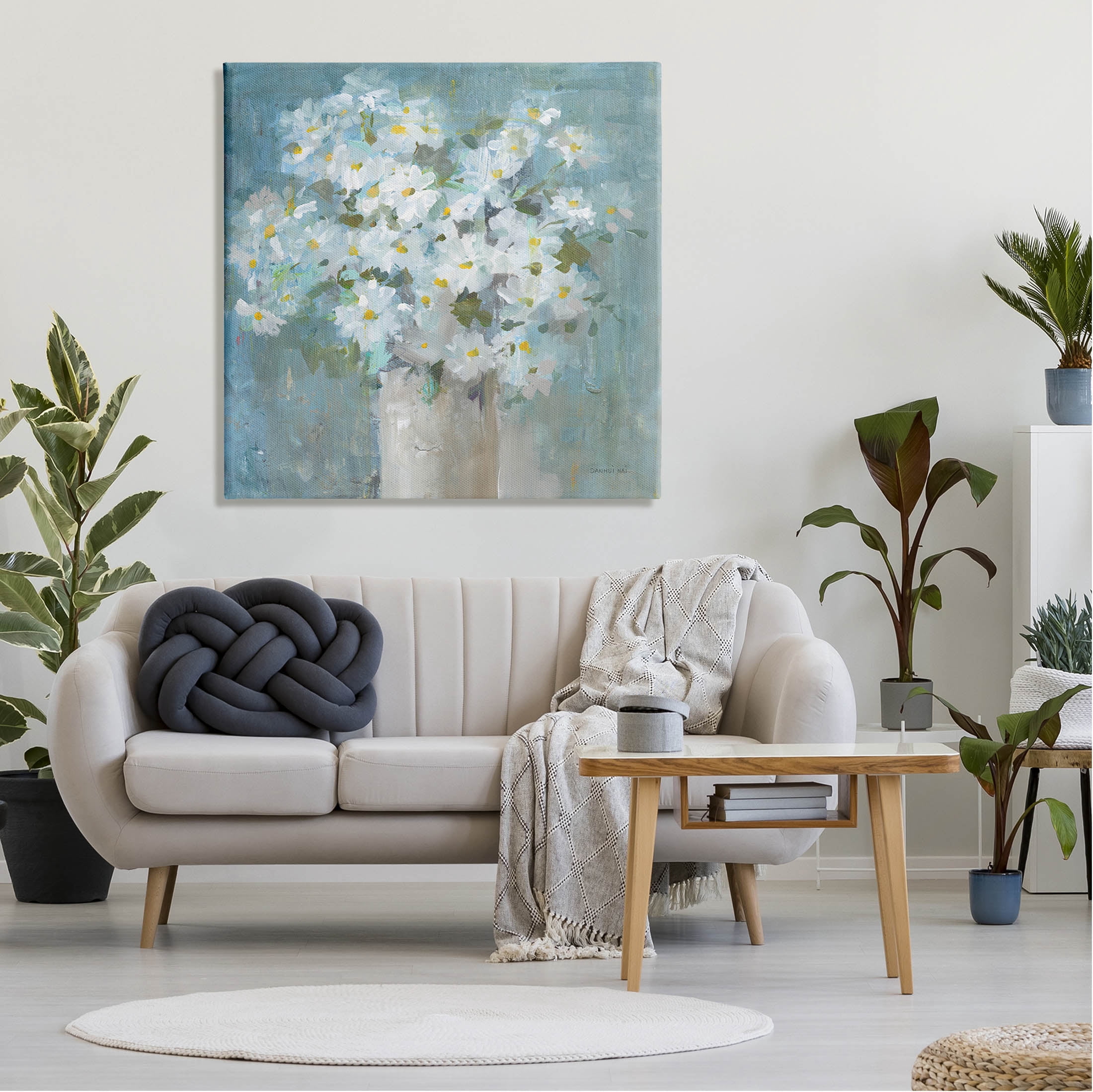 Stupell Industries White Daisy Blooms Abstract Flowers Painting Gallery Wrapped Canvas Print Wall Art, Design by Danhui Nai