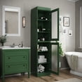 thumbnail image 2 of 100% Solid Wood 16.5" Bathroom Cabinet with Frosted Glass Doors and Adjustable Shelves, 2 of 5