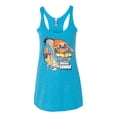 thumbnail image 2 of Wild Bobby Betty Boop Endless Summer Beach the Dog Betty Boop Tri-Blend Racerback Tank Top, Vintage Turquoise, Medium, 2 of 5