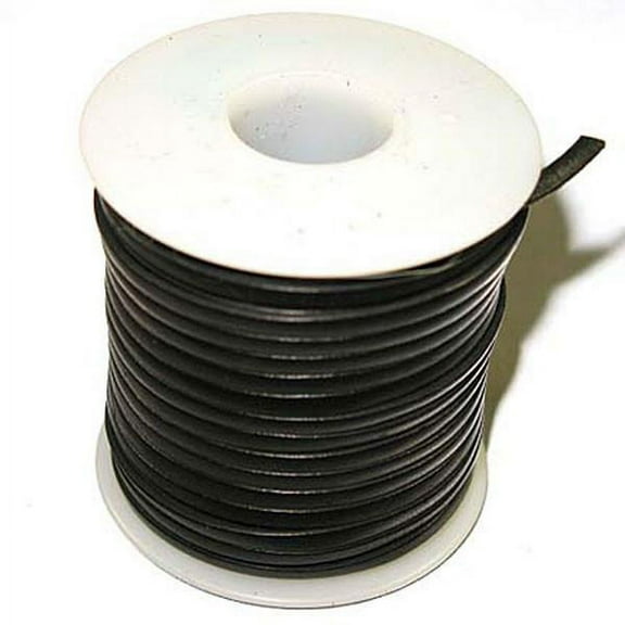 Calf Leather Lace 1/8" 50 Yards Black Realeather