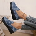 thumbnail image 6 of Miluxas Women Comfortable Slip on Work Flats Denim Shoes Star Print Round Toe Lightweight Breathable Womens Dressy Casual Walking Shoes Dark Blue 9(42), 6 of 9