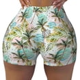 thumbnail image 2 of Picia Watercolor Palm Tree Printed Workout Shorts for Women Seamless Scrunch Butt Lifting High Waisted Yoga Gym Booty Running Moisture-wicking Short Pants-Small, 2 of 9